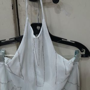 viscose sheer top, white, xm